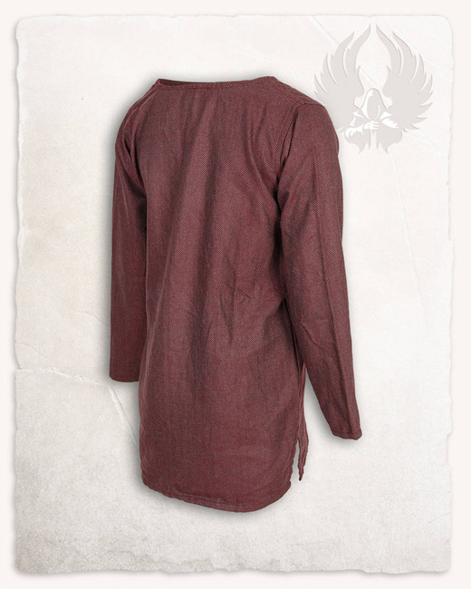 Tronde Tunic Herringbone Burgundy - bawełniana tunika