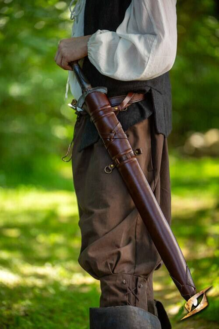 Sword Belt Scabbard Brown/Dark Brown 75 cm - pochwa na miecz larpowy