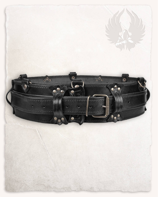 Luthor Belt Black - skórzany szeroki pas