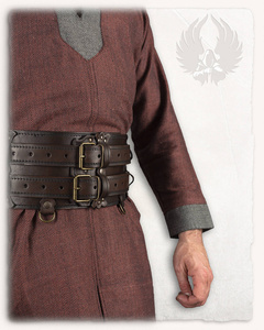 Luthor Double-Belt Brown - podwójny skórzany pas