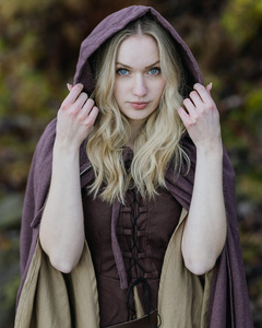 Basic Cloak - Brown- płócienna opończa