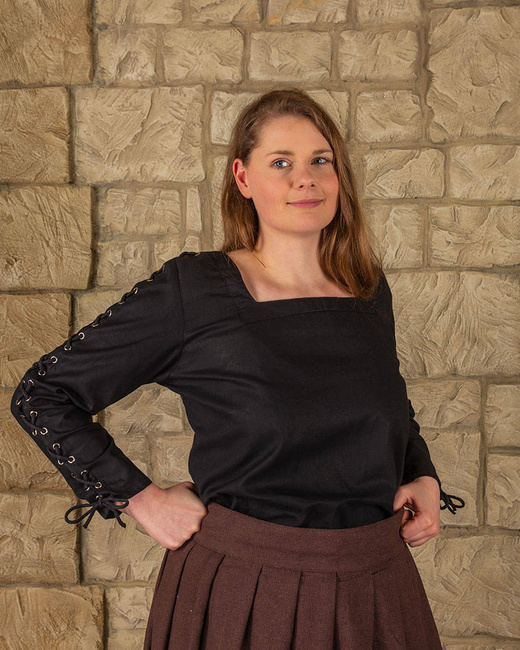 Abby Blouse Metal Eyelets - Black