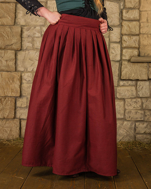 Anna Skirt Bordeaux - płócienna spódnica