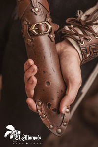 Leather dagger scabbard - Brown - pochwa na sztylet