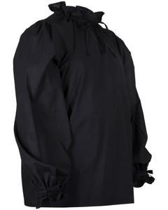 Bastian Shirt Cotton Black - koszula średniowieczna