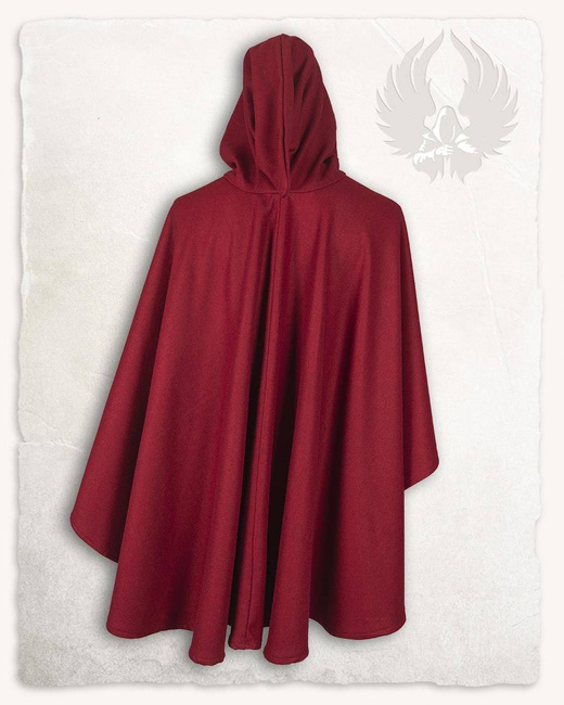 Kim Cloak Wool Bordeaux - wełniana półpeleryna z kapturem