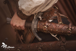 Leather dagger scabbard - Black - pochwa na sztylet