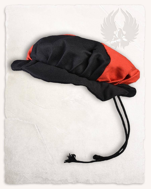 Joerg Beret Canvas Black/Red - beret Landsknechta