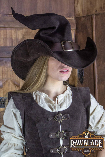 Wikka the Witch Hat Split Leather - Brown