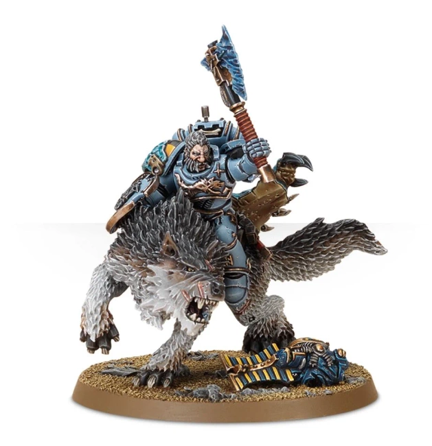 Warhammer 40000: Space Wolves Wolf Lord on Thunderwolf