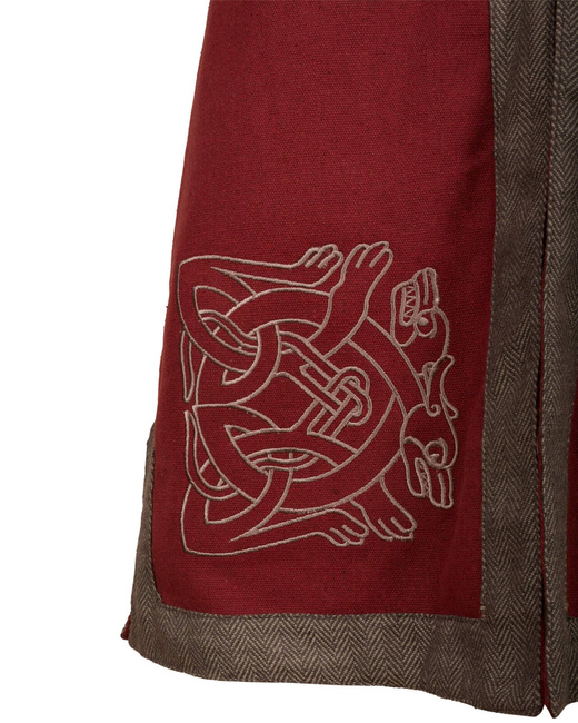 Norgaard Tunic embroided  Canvas - Bordeaux - tunika średniowieczna
