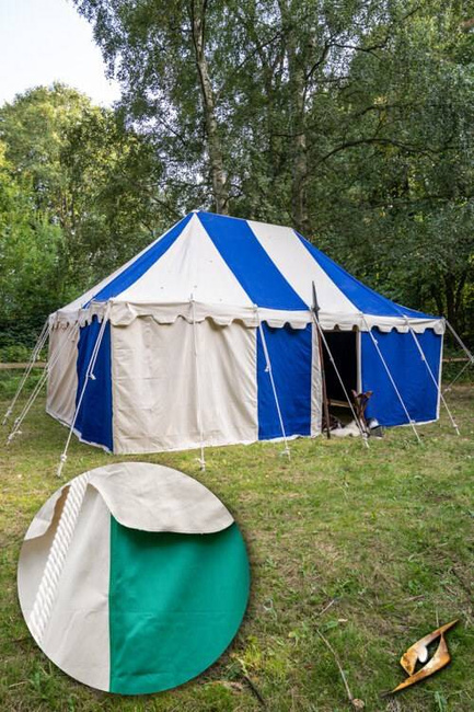 Marquee Tent - 4x6m - Natural/Emerald Green - Standard