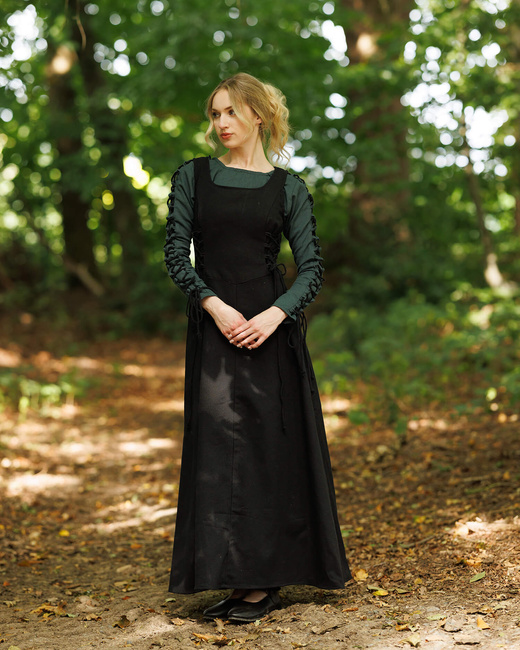 Uma Dress Canvas Black - płócienna suknia