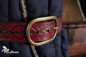 Pirat Belt - Red - skórzany pas