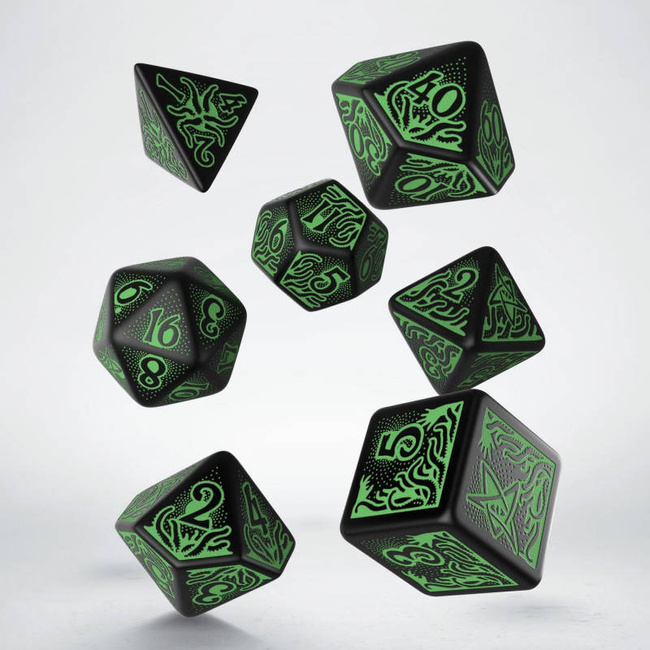 Kości RPG Zew Cthulhu 7. Edycja Zielono-czarne (7)