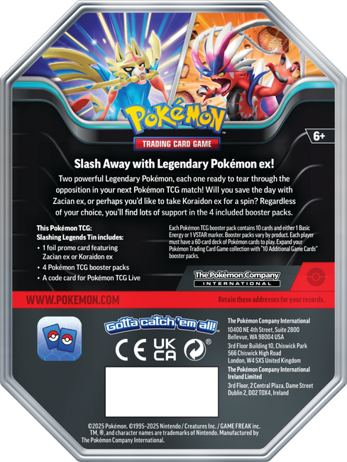Pokémon TCG: Slashing Legends Tin - Koraidon ex