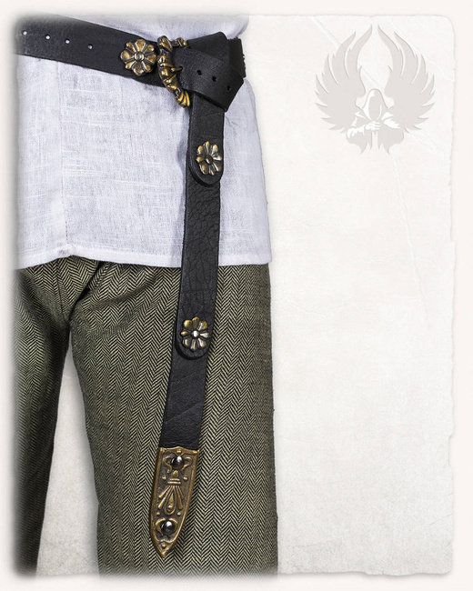 Leon Belt Broad Black - skórzany pasek