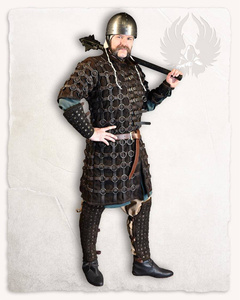 Robert Greaves black - nitowane skórzane nagolenniki