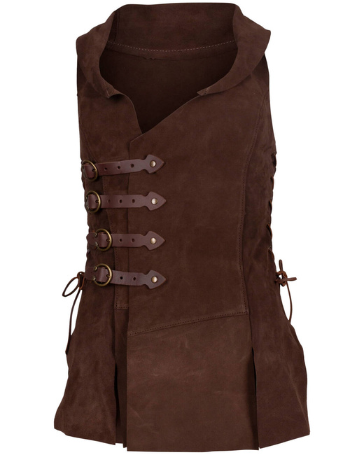 Brava Vest - Brown - zamszowa kamizelka