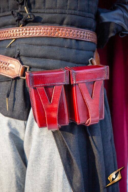Hard Pouch for Sword Belt - Red - kaletki do pasa Sword Belt