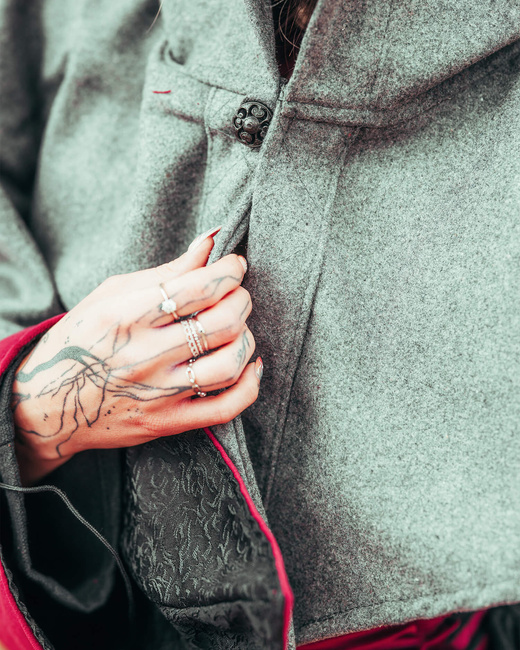 Ceres Hood Wool - Grey - kaptur wełniany