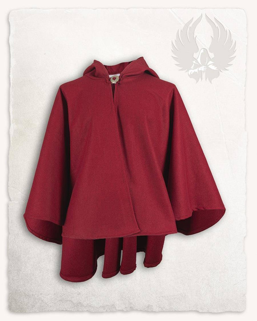 Kim Cloak Wool Bordeaux - wełniana półpeleryna z kapturem