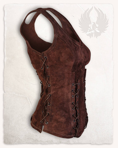 Sarina Leather Bodice Brown - zamszowa kamizelka
