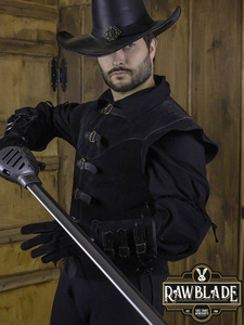 Jules Short Splitleather Jerkin - Black