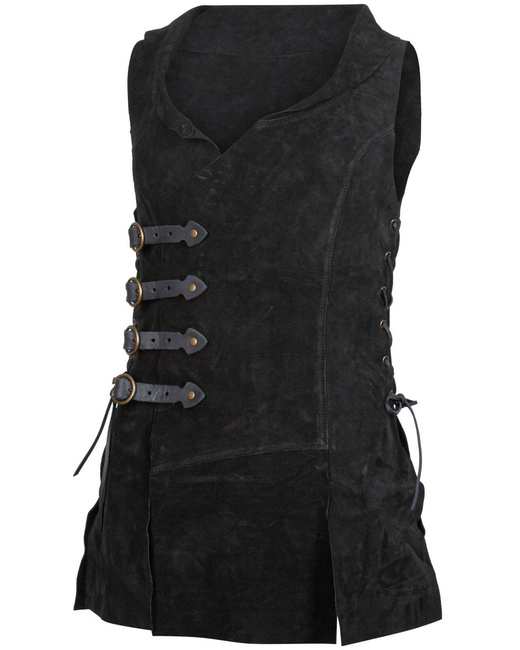 Brava Vest - Black - zamszowa kamizelka