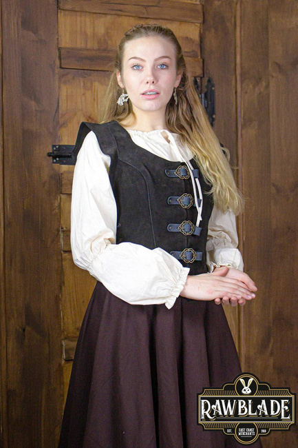 Julienne Leather Jerkin Short - Black