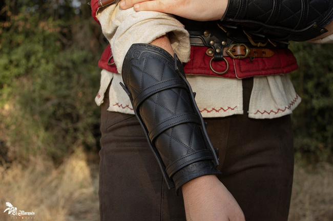 Witcher bracers - Black - skórzane karwasze