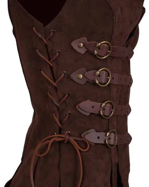 Brava Vest - Brown - zamszowa kamizelka