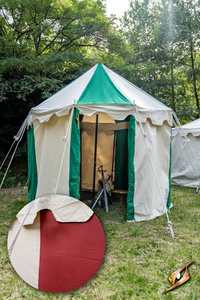 Pavilion Tent - Ø3m - Natural/Emperor Red