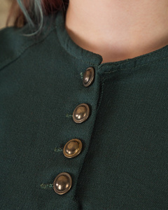 Jovina Dress Canvas Green - płócienna suknia