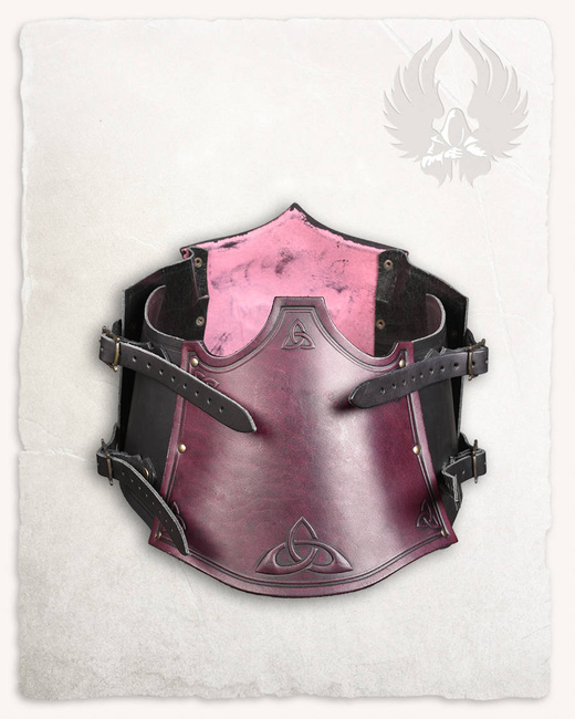 Isolde Bodice Floral Black/Red - skórzany gorset