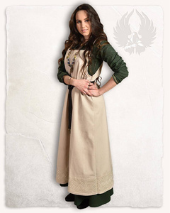 Alva Apron Dress Cream - suknia fartuchowa