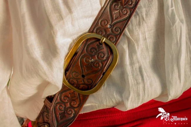 Leather Baldric with Sword holder - Red