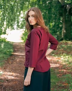 Josefina Blouse Light Cotton - Bordeaux