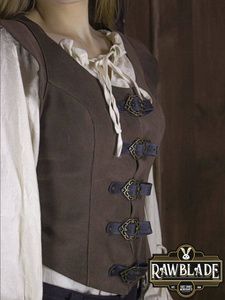 Julienne Leather Jerkin Short - Brown