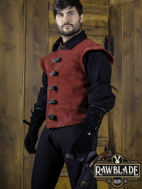 Jules Short Splitleather Jerkin - Red