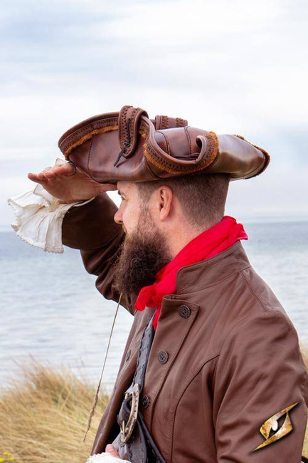 Pirate Hat - Faux Leather - Brown