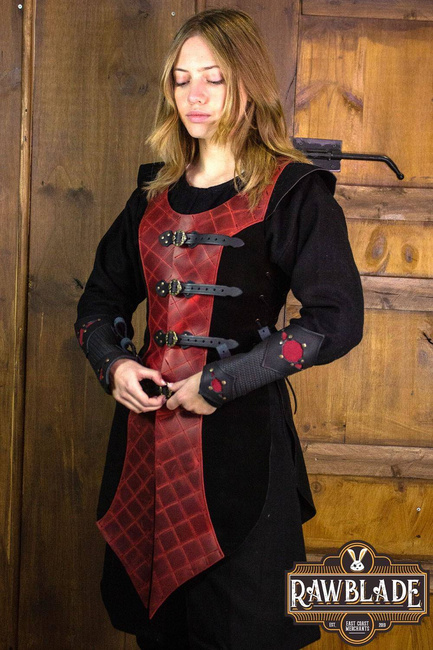 Highland Long Leather Jerkin - Red