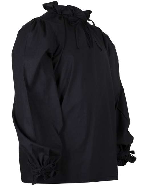 Bastian Shirt Cotton Black - koszula średniowieczna