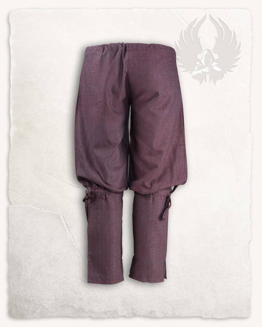 Ketill Pants Herringbone Burgundy - wełniane spodnie