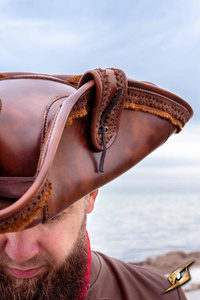 Pirate Hat - Faux Leather - Brown