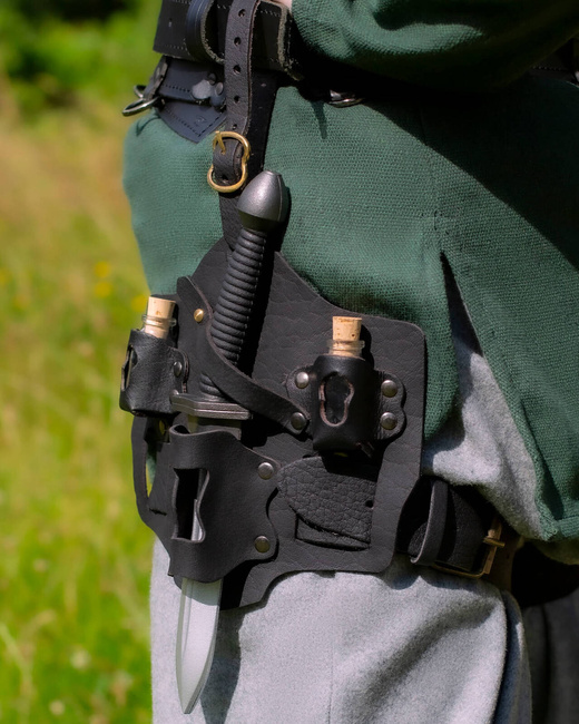 Trinity Holster For Throwing Daggers - Black - skórzany panel udowy