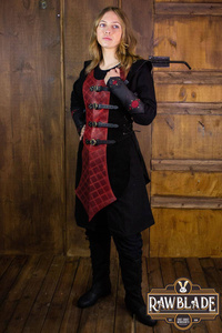 Highland Long Leather Jerkin - Red