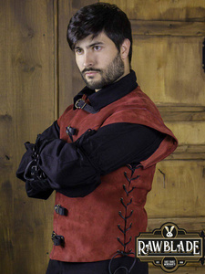 Jules Short Splitleather Jerkin - Red