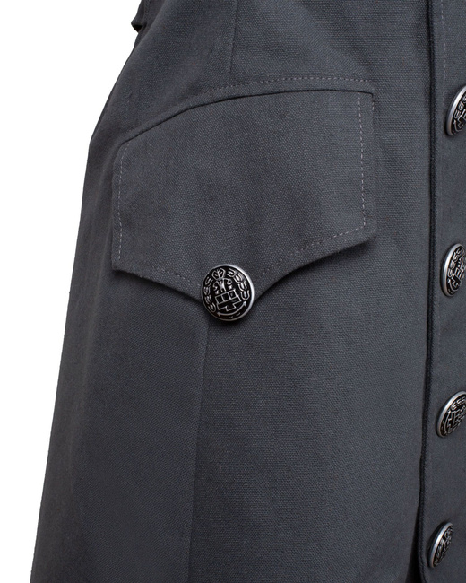 Captain Chad Buccaneer Coat canvas - Grey - bawełniany płaszcz