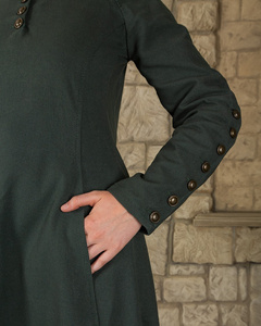 Jovina Dress Canvas Green - płócienna suknia